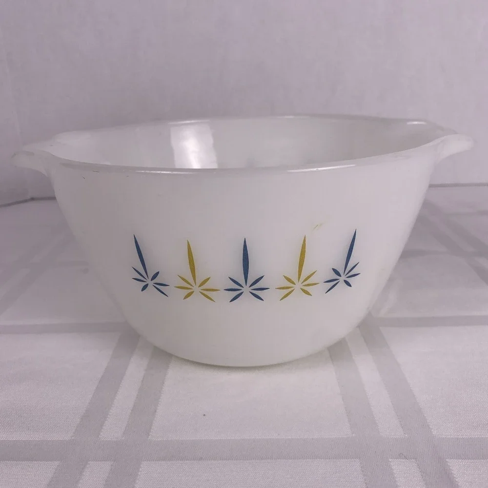 Anchor Hocking Fire King Candle Glow 2 Handle Mixing Bowl Serving Dish 7